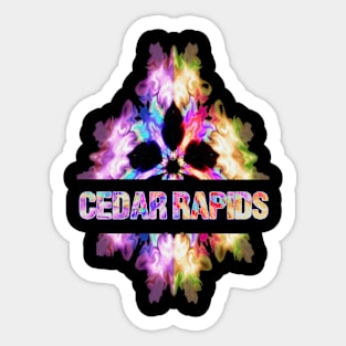 Cedar rapids Tie Dye Watercolor Gift Souvenir Sticker